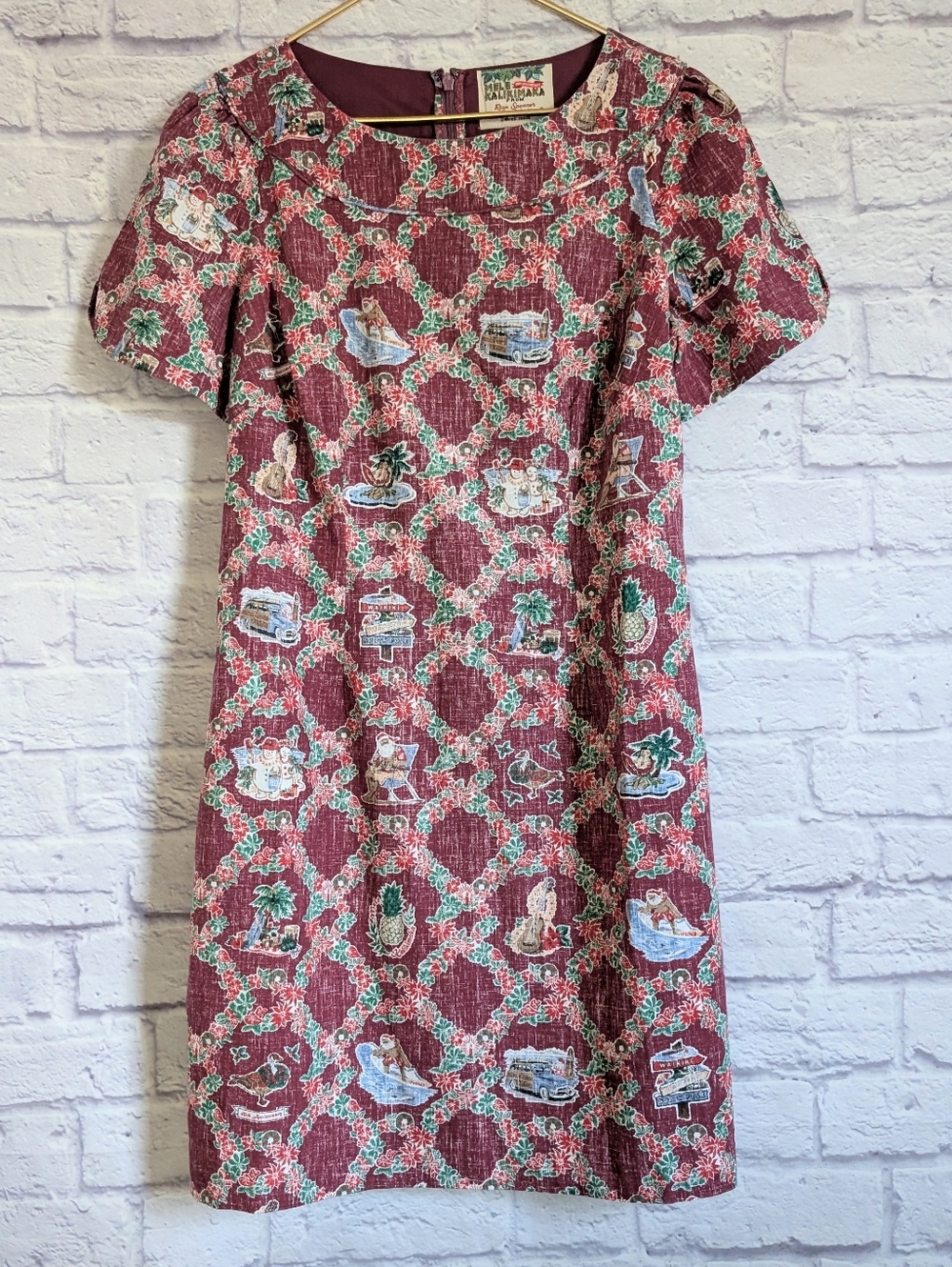 Reyn Spooner Mele Kalikimaka Hawaiian Dress 12 NEW Red Santa Tropical Holiday